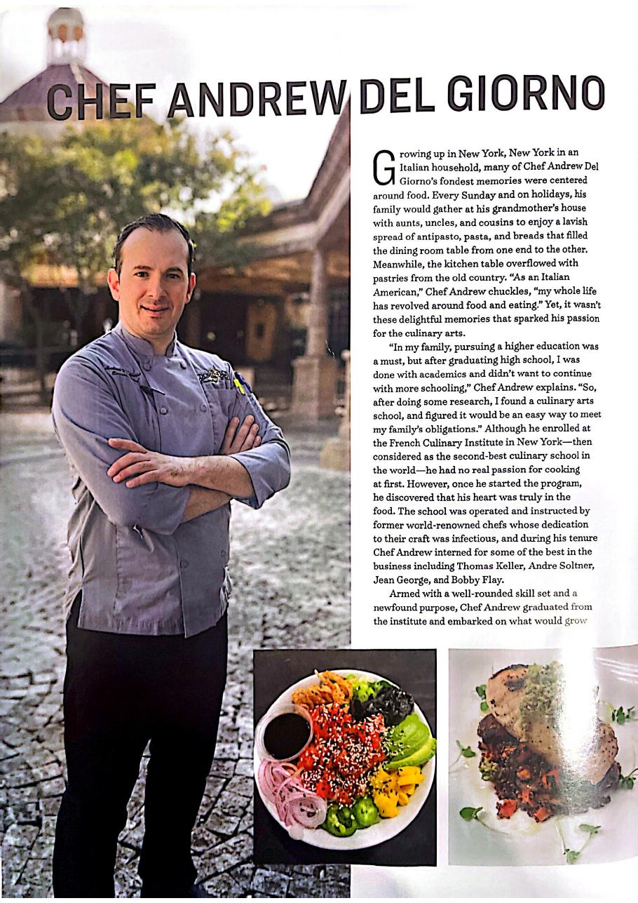 Stroll The Dominion feature article about Chef Andrew Del Giorno